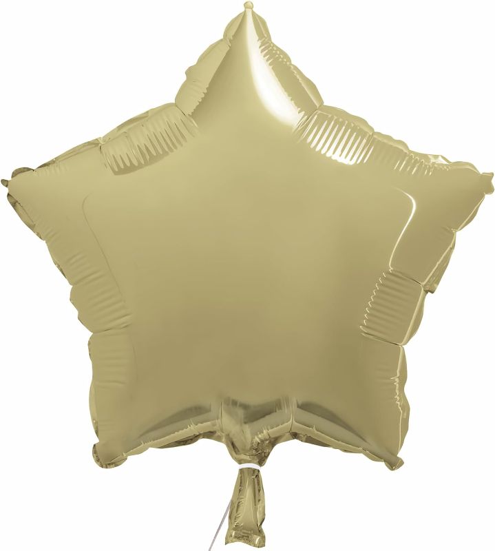 Photo 1 of BUNDLE OF 10, Gold Solid Star-Shaped Foil Balloon - 18" (1 Count) | Premium Quality & Eye-Catching Design - Perfect for Themed Parties & Celebrations
