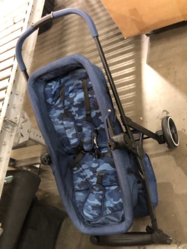 Photo 4 of **SEE NOTES**GAP babyGap 2-in-1 Carriage Stroller - Car Seat Compatible - Easy One-Handed Fold - Lightweight Stoller with Oversized Canopy & Reclining Seat - Made with Sustainable Materials, Navy Camo