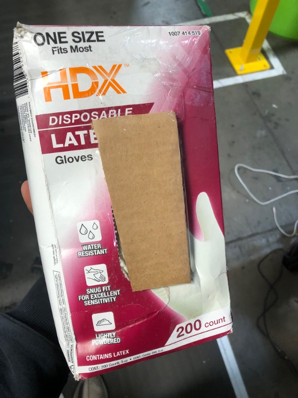 Photo 2 of **SEE NOTES**HDX White Disposable Latex Cleaning Gloves (200-Count)