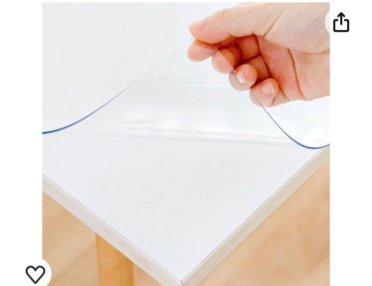 Photo 1 of 24 x 72 Inch Clear Table Cover Protector, Clear Table Protector for Dining Room Table, 1.5mm Thick Plastic Table Cover, Vinyl Table Protector, Waterproof Table Pad for Kitchen, Office