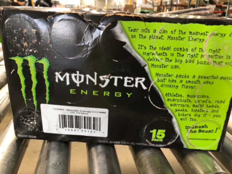 Photo 2 of Monster Energy Drink, Green, Original, 16 Ounce (Pack of 15) Original 16 Ounce (Pack of 15)