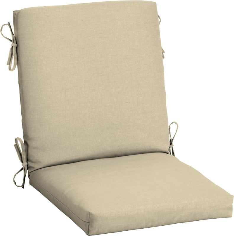 Photo 1 of **SEE NOTES**allen + roth with STAINMASTER Stainmaster 20-in x 20-in Wheat Madera Linen High Back Patio Chair Cushion

