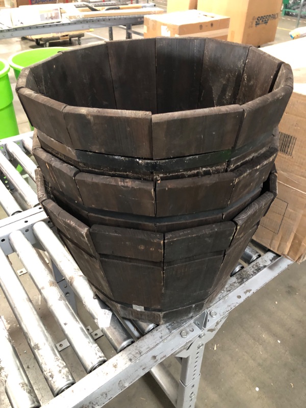 Photo 2 of **SEE NOTES**BUNDLE OF 3, 20 in. Dia. Dark Flame Barrel Planter