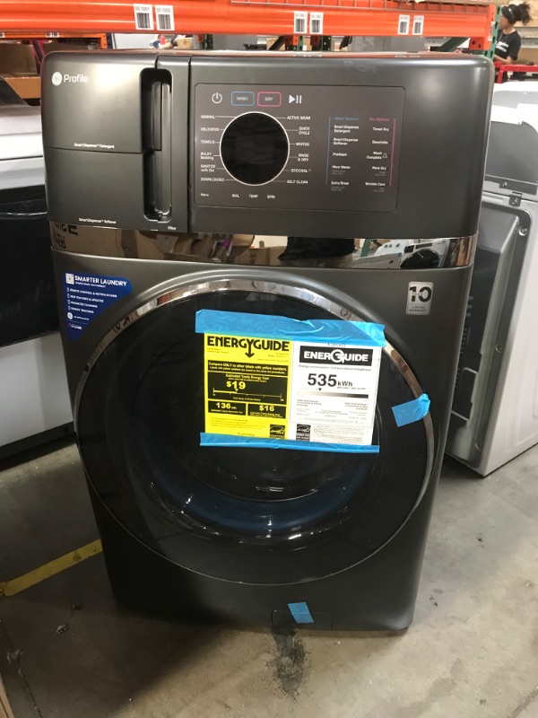 Photo 13 of SEE NOTES GE Profile 4.8-cu ft Capacity Carbon Graphite Ventless All-in-One Washer/Dryer Combo ENERGY STAR

