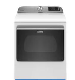 Photo 1 of Maytag Smart Capable 7.4-cu ft Steam Cycle Smart Electric Dryer (White) ENERGY STAR
