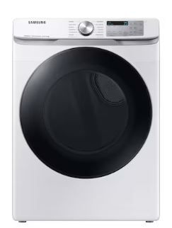 Photo 1 of DENTED LOWER BACK CORNER Samsung 7.5-cu ft Stackable Steam Cycle Smart Electric Dryer (White)
