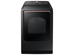 Photo 1 of 7.4 cu. ft. Smart Electric Dryer with Steam Sanitize+ in Brushed Black
