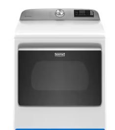 Photo 1 of Maytag SMART Capable 7.4-cu ft Smart Electric Dryer (White)
