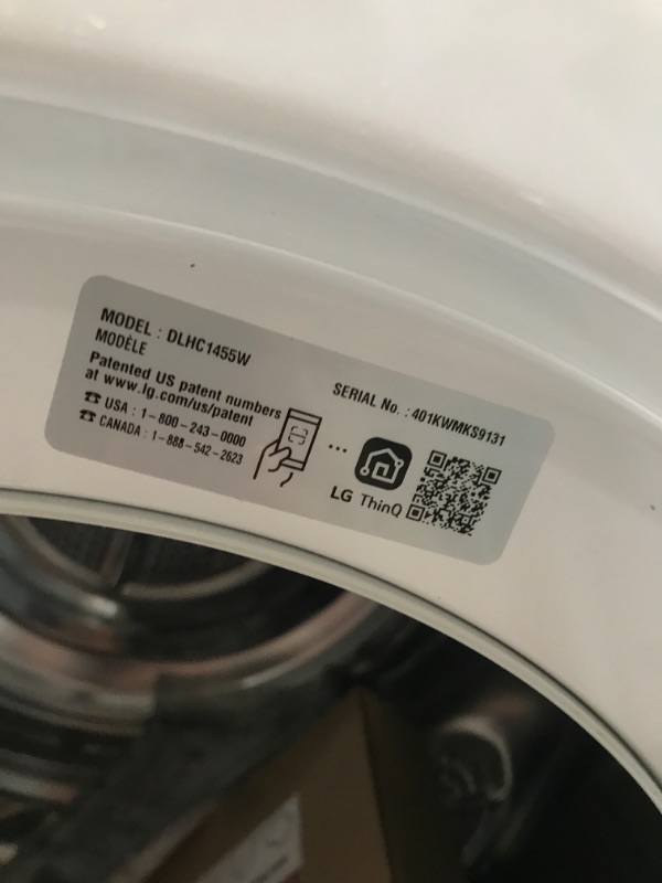 Photo 4 of LG Ventless Heat Pump 4.2-cu ft Stackable Ventless Smart Electric Dryer (White) ENERGY STAR

