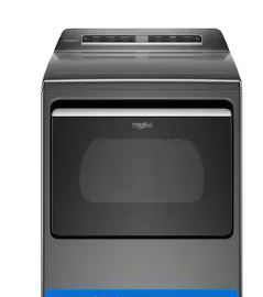 Photo 1 of Whirlpool Smart Capable 7.4-cu ft Steam Cycle Smart Electric Dryer (Chrome Shadow) ENERGY STAR
