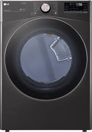 Photo 1 of LG True Steam 7.4-cu ft Stackable Steam Cycle Smart Electric Dryer (Black Steel) ENERGY STAR
