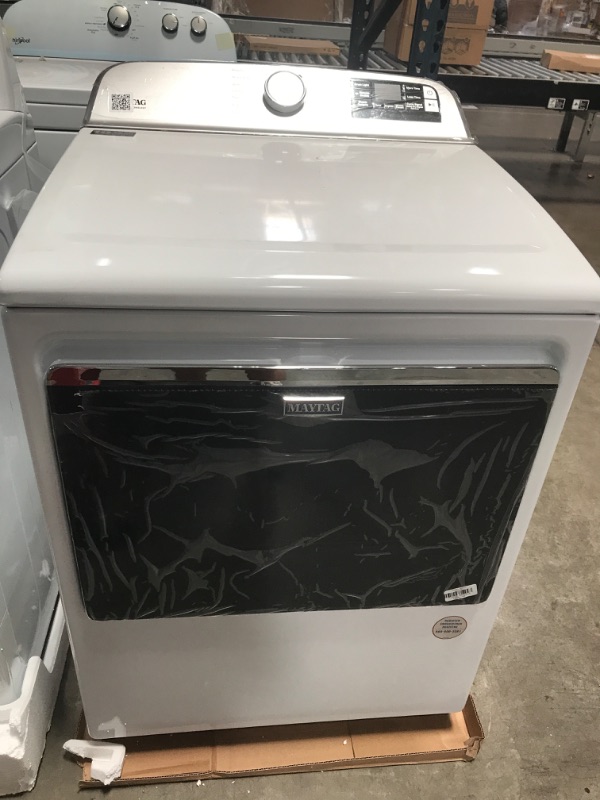 Photo 2 of Maytag Smart Capable 7.4-cu ft Steam Cycle Smart Electric Dryer (White) ENERGY STAR
