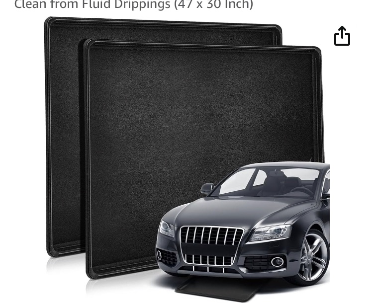 Photo 1 of 2 Pcs Auto Drip Tray Oil Drip Pan for Under Car Plastic Oil Tray to Keep Garage Show Room Driveway Floor Safe and Clean from Fluid Drippings (47 x 30 Inch)