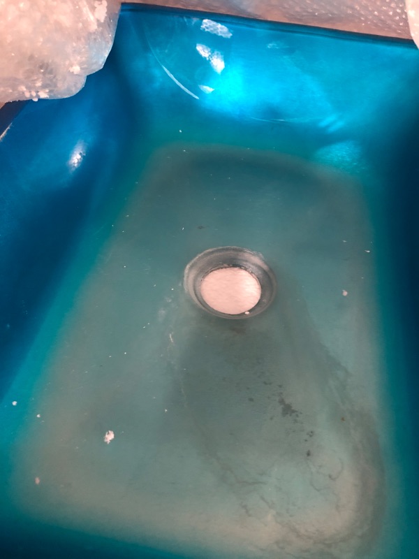 Photo 3 of (Sink only)!Swiss Madison Well Made Forever SM-VSF296 Cascade Rectangular Glass Vessel Sink with Faucet (Ocean Blue)