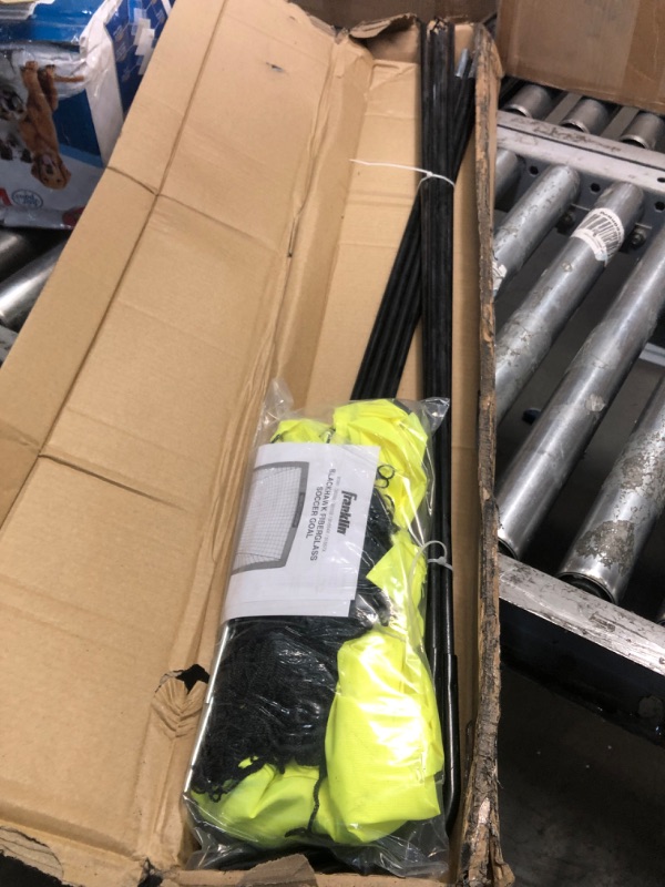 Photo 1 of Franklin Sports Blackhawk Backyard Soccer Goal - Portable Kids Soccer Net - Pop Up Folding Indoor + Outdoor Goals Optic Yellow 4' x 3' Soccer Goal