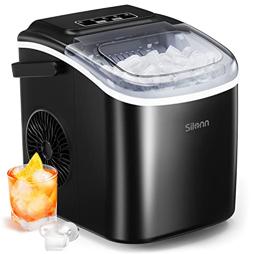 Photo 1 of **SEE NOTES** Silonn Countertop Ice Maker, 9 Cubes Ready in 6 Mins, 26lbs in 24Hrs, Self-Cleaning Ice Machine with Ice Scoop and Basket, 2 Sizes of Bullet Ice for H
