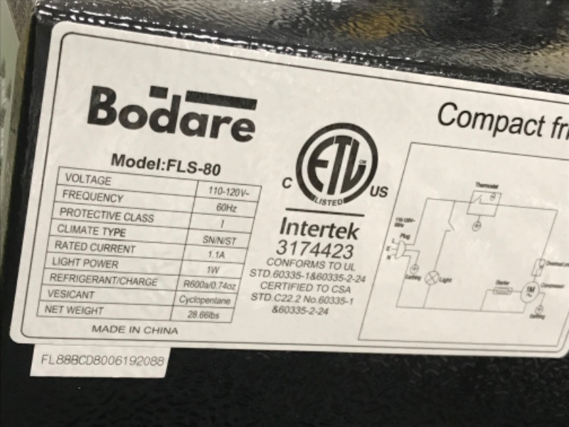 Photo 4 of **SEE NOTES**Bodare Mini Fridge with Freezer Quite: 3.2 Cu.Ft Mini Refrigerator with 2 Doors - Energy-Efficient Compact Small Refrigerator - for Bedroom Dorm Office Apartment Champagne