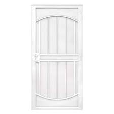 Photo 1 of **SEE NOTES**Unique Home Designs
36 in. x 80 in. Universal/Reversible Arcada White Surface Mount Outswing Steel Security Door with Expanded Metal Screen