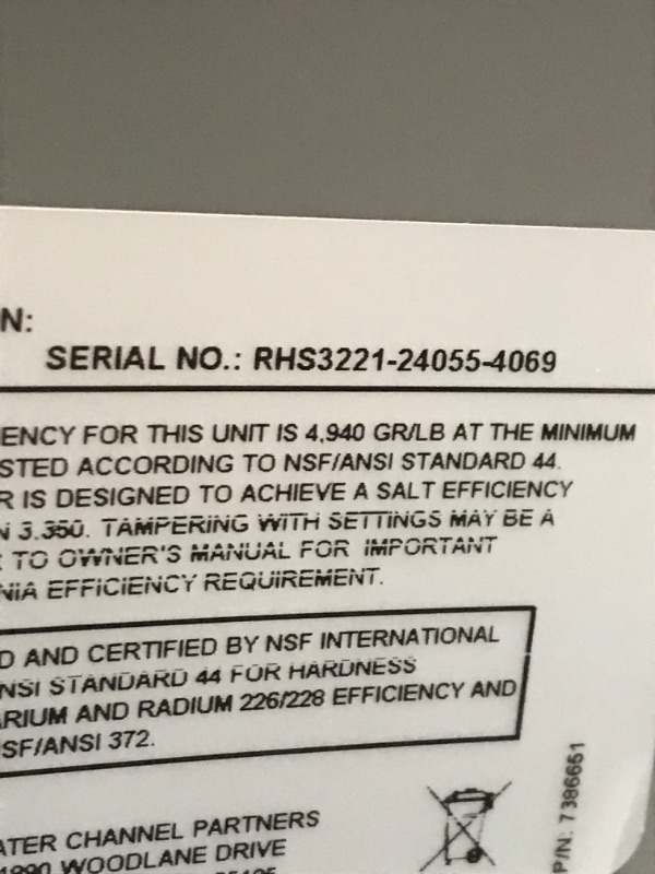 Photo 4 of **SEE NOTES**Rheem Preferred 32,000 Grain Water Softener, Grays
