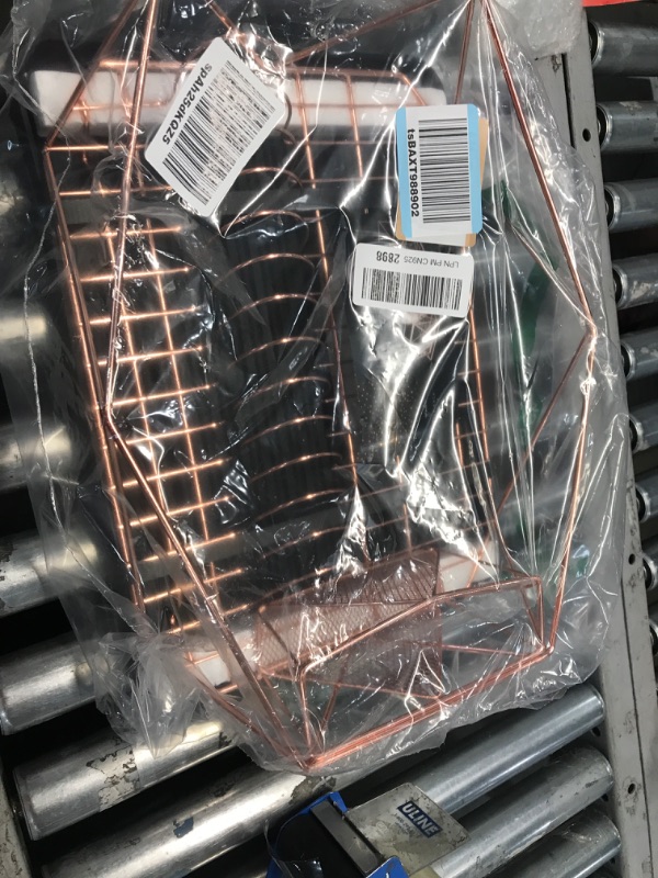 Photo 1 of Kitchen Details Copper Geode Deluxe Dish Drying Rack with Drain Board | Cutlery Basket | Utensil Holder | Iron Frame