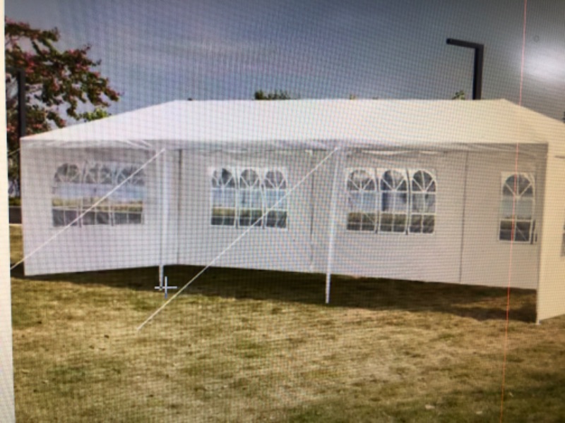 Photo 1 of 10 ft. x 30 ft. White Party Wedding Tent Canopy 5 Sidewall
