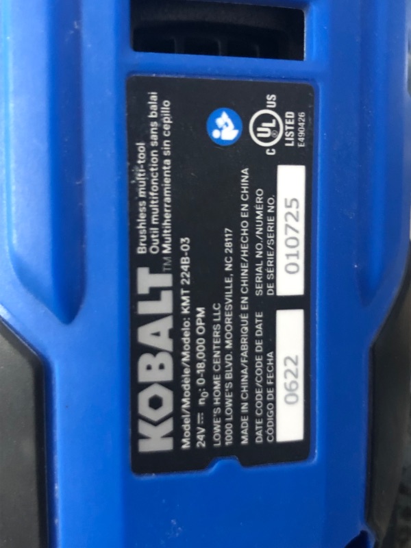 Photo 3 of Kobalt Cordless Brushless 24-volt Variable Speed 17-Piece Oscillating Multi-Tool Kit with Soft Case
