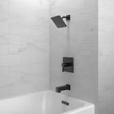 Photo 1 of **SEE NOTES**Origin 21 Veda Matte Black 1-handle Single Function Square Bathtub and Shower Faucet Valve Included
