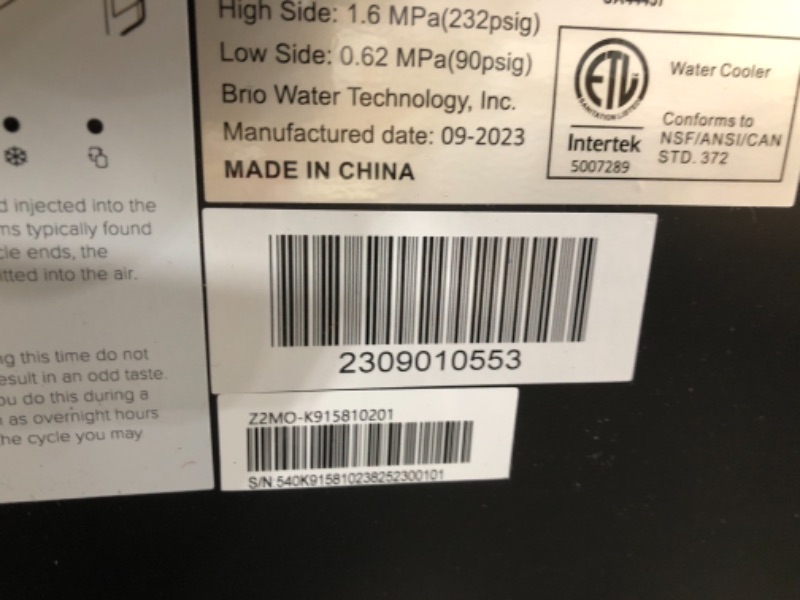 Photo 1 of **NONREFUNDABLE**FOR PARTS OR REPAIR**SEE NOTES**
Brio Self Cleaning Bottom Loading Water Cooler Water Dispenser - Limited Edition
