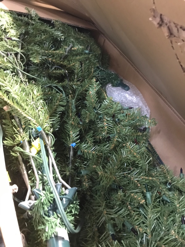 View 3 of National Tree Company Pre-Lit Artificial Full Christmas Tree, Green, Dunhill Fir, Multicolor Lights, Includes Stand, 7.5 Feet