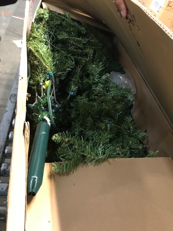 View 2 of National Tree Company Pre-Lit Artificial Full Christmas Tree, Green, Dunhill Fir, Multicolor Lights, Includes Stand, 7.5 Feet