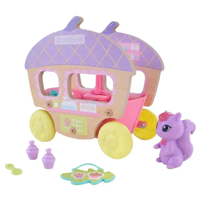 Photo 1 of 3-KidKraft Lil Green World Wooden Acorn Food Truck Play Set with 7 Accessories
