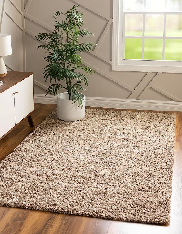 Photo 1 of Unique Loom Solid Shag Collection Area Rug 4x6 