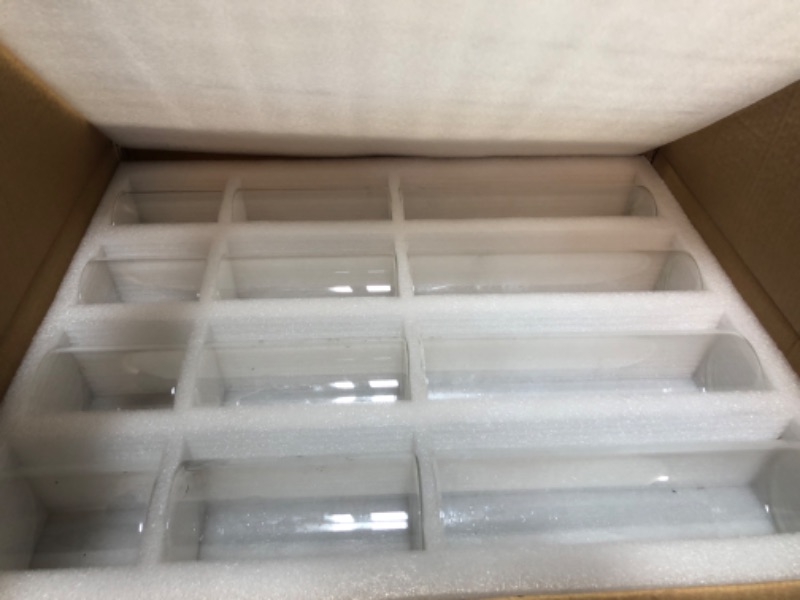 Photo 1 of 12 Pcs Glass Cylinder Vase Hurricane Candle Holder 4, 6, 10 Inch Vintage Flower Vase Floating Glass Vases for Decor Tall Clear Vases for Centerpieces for Table Home Wedding Decorations