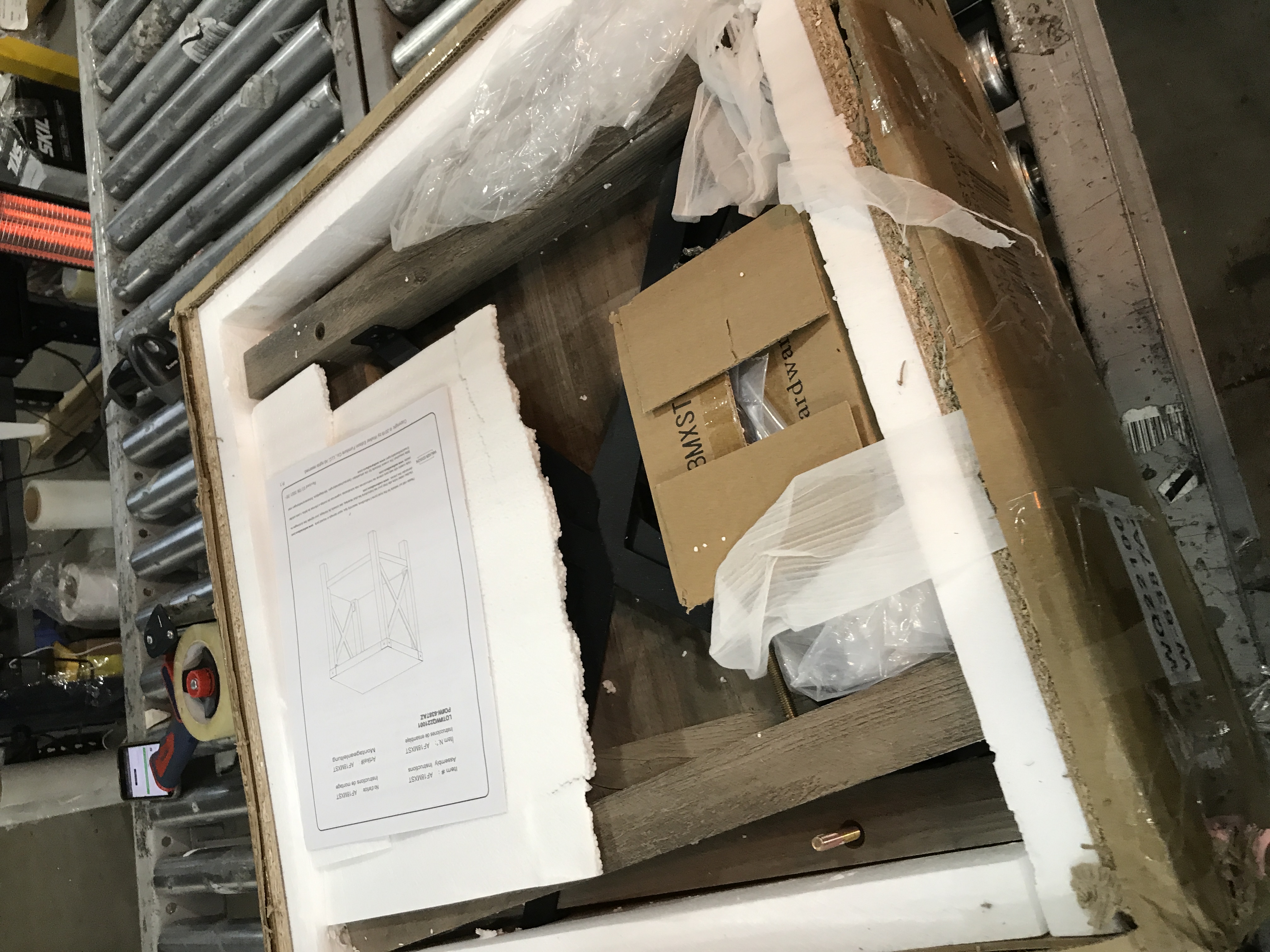 Photo 1 of WE Furniture Square Table, 18 Inch, Gray Wash | Rectangle Accent Coffee Table Living Room Ottoman Storage Shelf, Gray Wash | Universal Stand for TV's up to 64", 58 Inch, Grey