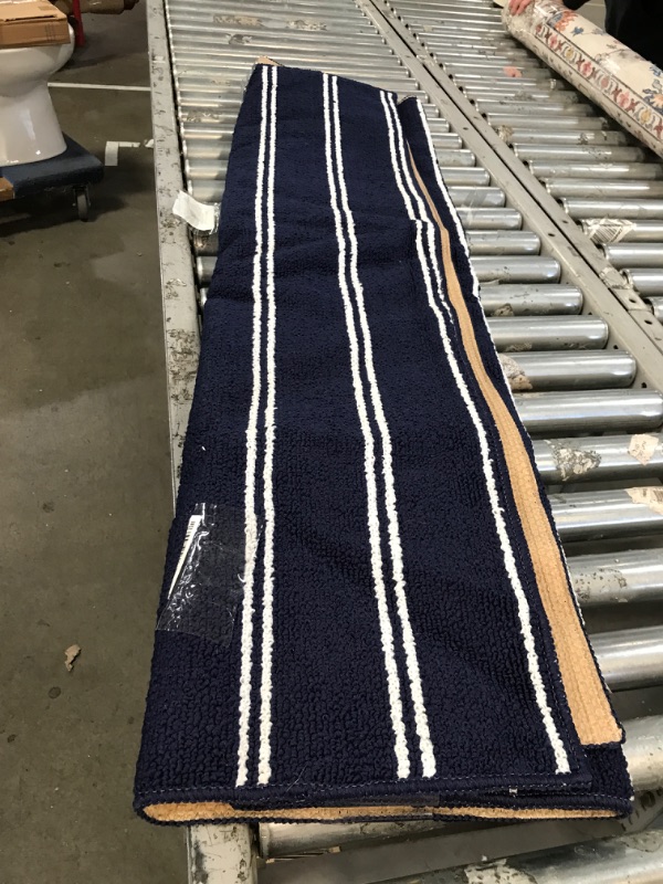 Photo 1 of 6ft by4ft blue and white striped carpet