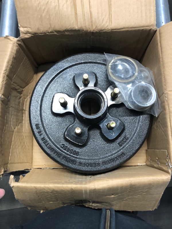 Photo 2 of JDMSPEED New Trailer Brake Hub Drum 10" X 2-1/4" Kit 5 on 4.5" Replacement for 3500 Lbs Axle - 22001K 008-247-05, 84546 Brake Drum 5 on 4.5