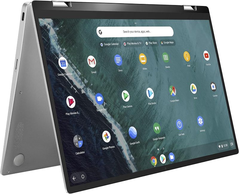 Photo 1 of ASUS Chromebook Flip C434 2-In-1 Laptop, 14" Full HD Touchscreen 4-Way NanoEdge, Intel Core M3-8100Y Processor, 4GB RAM, 64GB eMMC Storage, All-Metal Body, Backlit KB, Chrome OS- C434TA-DSM4T, Silver
