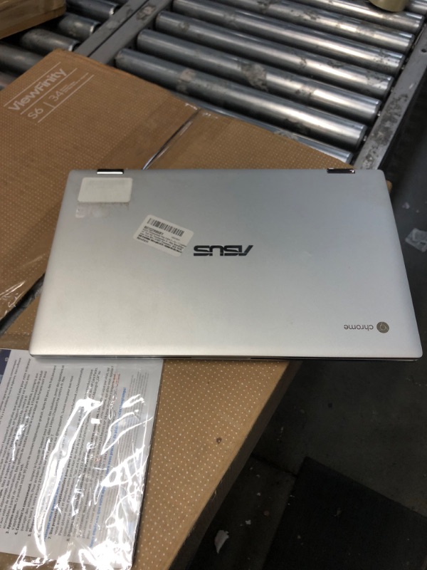 Photo 1 of ASUS Chromebook Flip C434 2-In-1 Laptop, 14" Full HD Touchscreen 4-Way NanoEdge, Intel Core M3-8100Y Processor, 4GB RAM, 64GB eMMC Storage, All-Metal Body, Backlit KB, Chrome OS- C434TA-DSM4T, Silver
