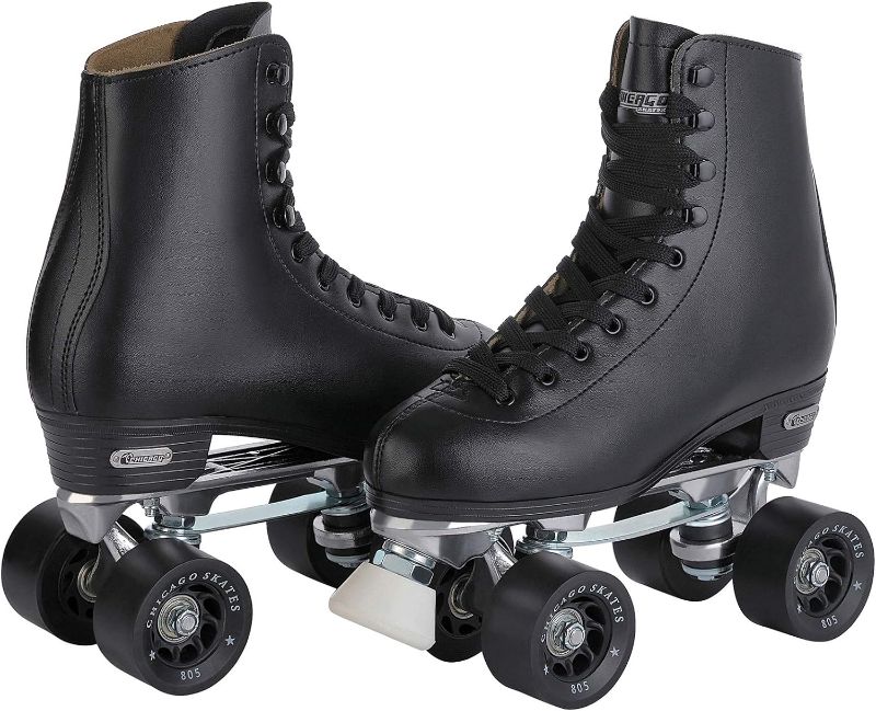 Photo 1 of ***DAMAGED READ NOTES***Chicago Skates Chicago Men's Premium Leather Lined Rink Roller Skate size 9 
