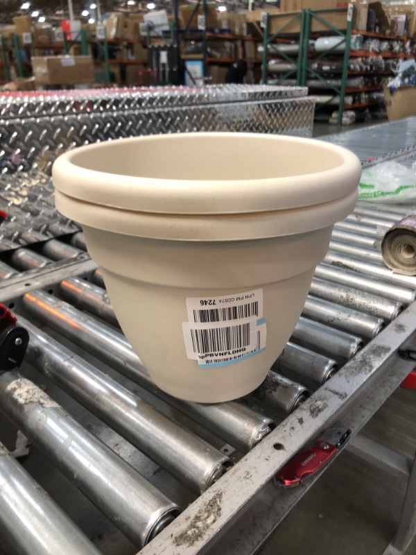 Photo 1 of 2pcks of The HC Companies Caribbean Plastic Planter, Cottage Stone, 12" Cottage Stone 12"
