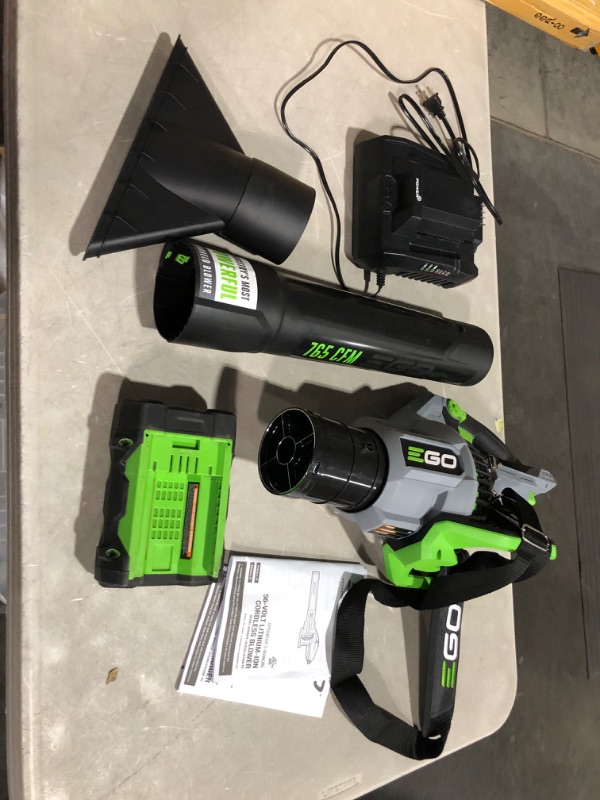 Photo 6 of ***NOT FUNCTIONAL - FOR PARTS ONLY - NONREFUNDABLE - SEE COMMENTS***
EGO Power+ LB7654 765 CFM Variable-Speed 56-Volt Lithium-ion Cordless Leaf Blower 5.0Ah Battery and Charger Included