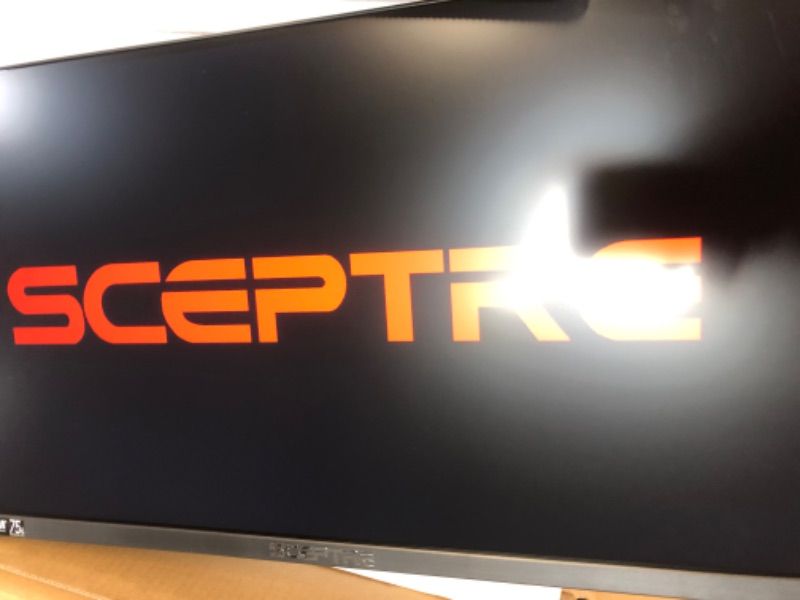 Photo 2 of * used * functional * see images * 
Sceptre E249W-19203R 24-inch FHD LED Gaming Monitor 2X HDMI VGA 75Hz Build-in Speakers, Machine Black
