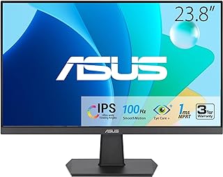 Photo 1 of ASUS 24” (23.8-inch viewable) 1080P Eye Care Monitor (VA24EHF) - IPS, Full HD, Frameless, 100Hz, 1ms, Adaptive-Sync, for Working and Gaming, Low Blue Light, HDMI, VESA Mountable, Tilt, BLACK
