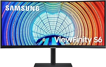 Photo 1 of SAMSUNG Viewfinity S65UA Series 34-Inch Ultrawide QHD Curved Monitor, 100Hz, USB-C, HDR10 (1 Billion Colors), Height Adjustable Stand, TUV-certified Intelligent Eye Care (LS34A654UBNXGO)
