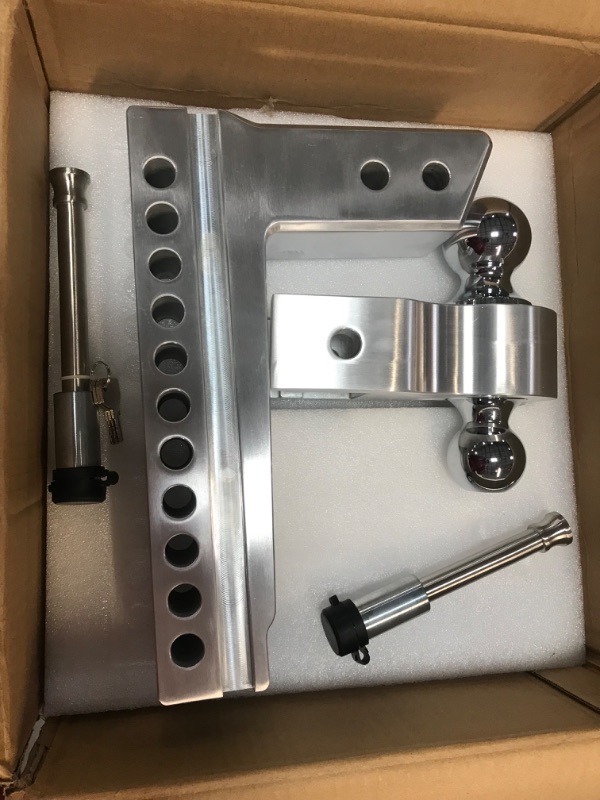 YIZBAP Adjustable Trailer Hitch, Fits 2.5” Receiver, 10" Drop/Rise Drop