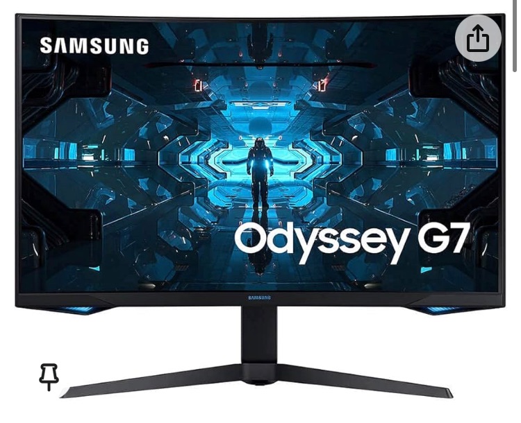 Photo 1 of Samsung 27-inch Odyssey G7 - QHD 1000R Curved Gaming Monitor (Renewed)