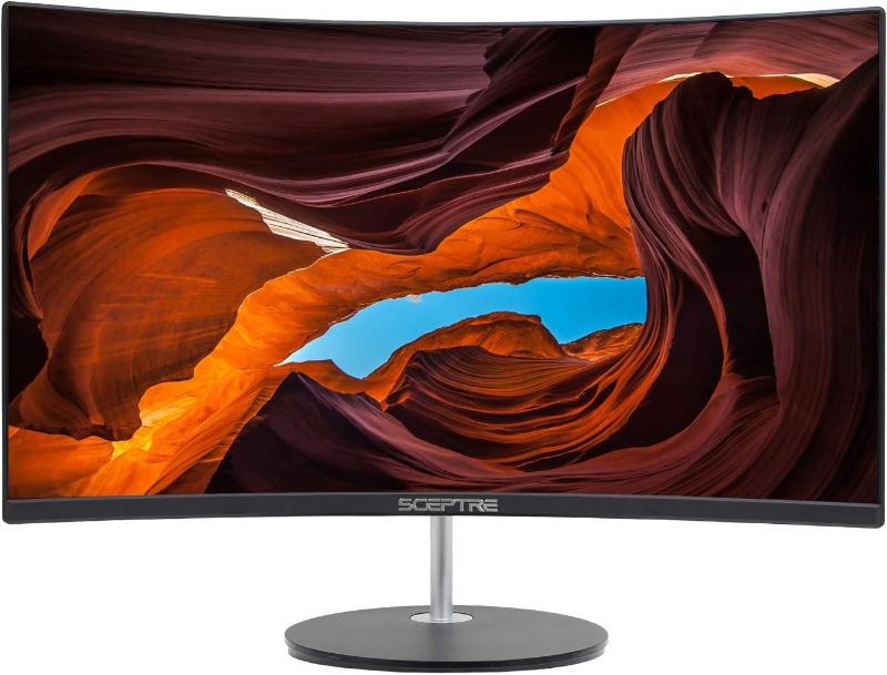 Photo 1 of Sceptre Curved 27" FHD 1080p 75Hz LED Monitor HDMI VGA Build-In Speakers, EDGE-LESS Metal Black 2019 (C275W-1920RN)
