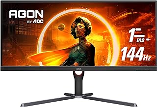 Photo 1 of AOC U34G3X 34" Frameless UltraWide Gaming Monitor, WQHD 3440 x1440, 144Hz 1ms, FreeSync Premium, 3-Year Zero-Bright-dot (2022 Model),Black
