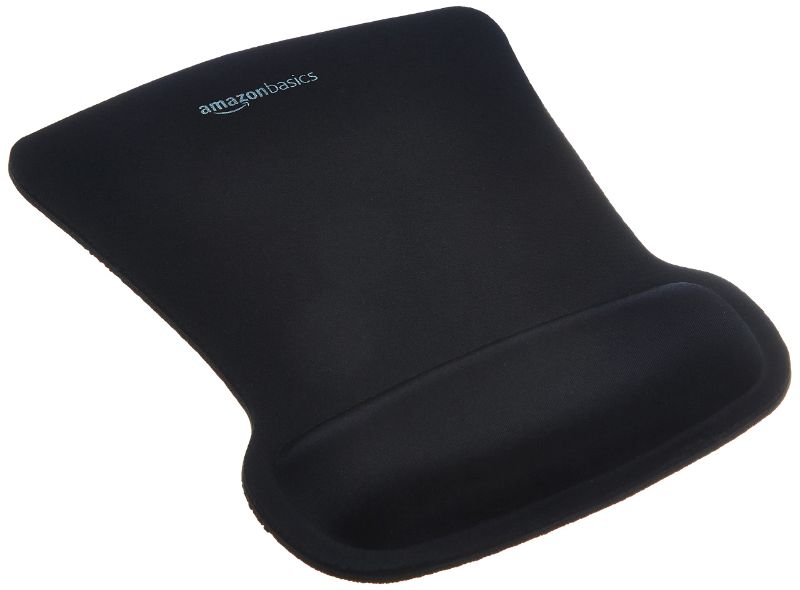 Photo 1 of 2 pack- Amazon Basics Rectangular Gel Computer Mouse Pad with Wrist Support Rest, Small, Black

