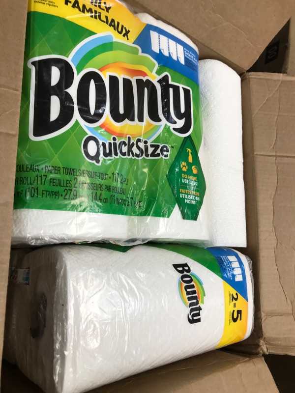 Photo 2 of Bounty Quick Size Paper Towels, White, 4 Packs Of 2 Family Rolls = 8 Family Rolls